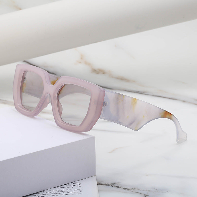 Wholesale PC Square Frame Wide Temples Ladies Sunglasses